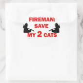 私の救2匹の猫の消防士 ラウンドシール (バッグ)