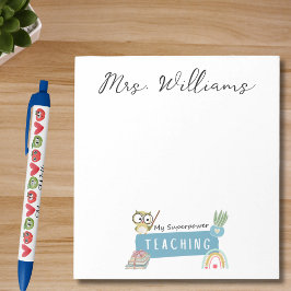 私の教えスーパーパワー&レインボー，赤りんご，花 ノートパッド