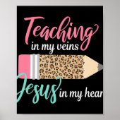 私の教えハートTキリスト教徒のイエスは私の静脈に ポスター (正面)