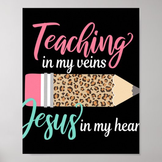 私の教えハートTキリスト教徒のイエスは私の静脈に ポスター (正面)