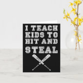 私の教え子供はヒットし、盗む – 野球コーチ カード (黄色い花)