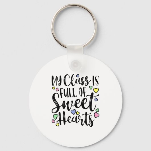 私の教室はバレンタインデーの愛に満ちたスイートハートでいっぱいだ キーホルダー (正面)