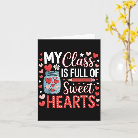 私の教室は優しい先生とバレンタインデーの愛で溢れている カード (黄色い花)
