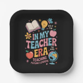 私の教師時代に戻って学校幼稚園 ペーパープレート (正面)
