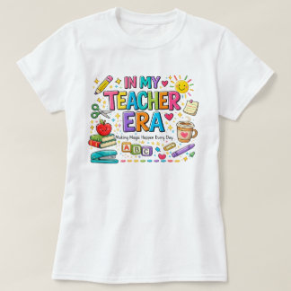私の教師時代 カラフルな教師シャツ Tシャツ
