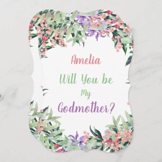 私の教母の提案の花柄です 案内状 (正面/裏面)