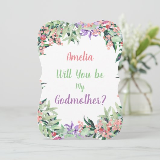 私の教母の提案の花柄です 案内状 (スタンド正面)