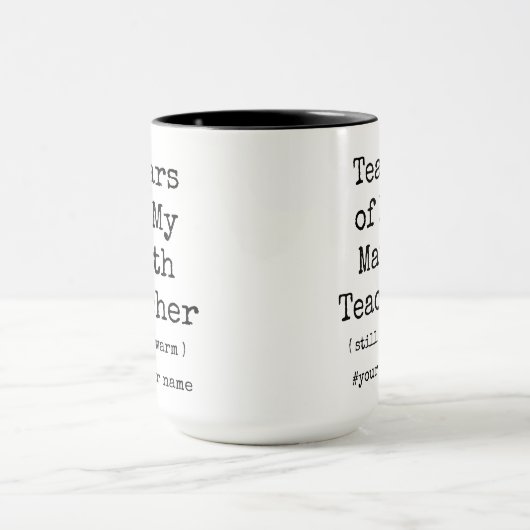 私の数学の涙の先生がまだ暖かいコおもしろいーヒ マグカップ (中央)