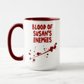 私の敵の恐ろしい(ばちゃばちゃ)跳ねるの血ハロウィーン マグカップ (左)
