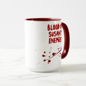私の敵の恐ろしい(ばちゃばちゃ)跳ねるの血ハロウィーン マグカップ (正面右)
