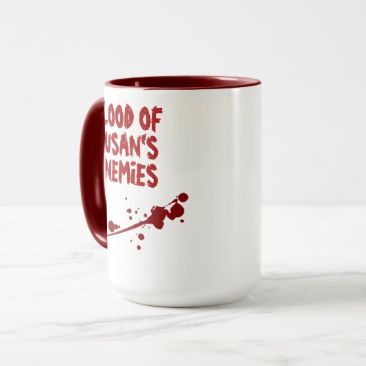 私の敵の恐ろしい(ばちゃばちゃ)跳ねるの血ハロウィーン マグカップ (正面左)