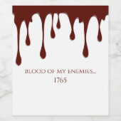 私の敵の血、血が滴る ワインラベル (シングルラベル)
