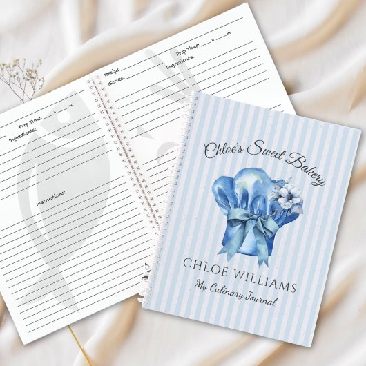 私の料理ジャーナル青いシェフハットレシピノート ノートブック