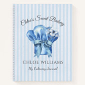 私の料理ジャーナル青いシェフハットレシピノート ノートブック (正面)