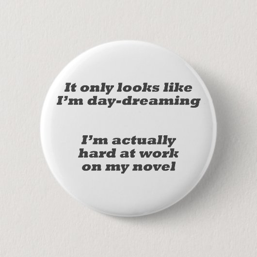 私の新しいボタンを空想にふけること 缶バッジ (正面)