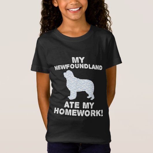 私の新しい家食べ地の宿題 |犬向けプレゼント Tシャツ (正面)