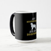 私の新しい家食べ地の宿題 | Newfie dog gift モーフィングマグカップ (正面左)