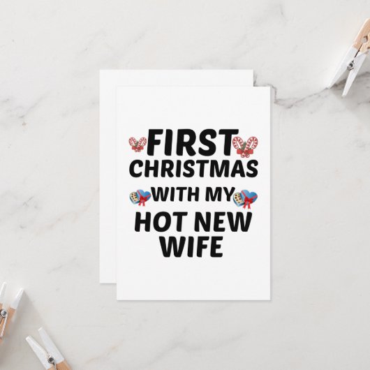 私の新しい美人妻との初めてのクリスマス カード (正面/裏面インサイチュ)