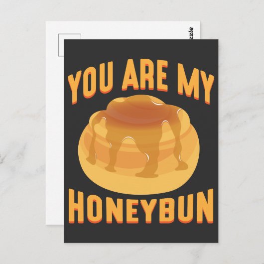 私の新婚旅行かわいい食べ物恋人カップル ポストカード (正面/裏面)