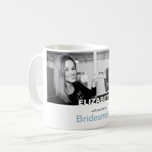私の新婦付添人あなた自身の写真のマグです コーヒーマグカップ (正面左)
