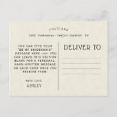 私の新婦付添人があって下さい インビテーションポストカード (裏面)