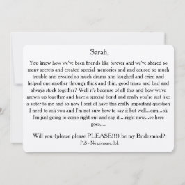 私の新婦付添人ですか。 カスタムなテキスト・カード 招待状