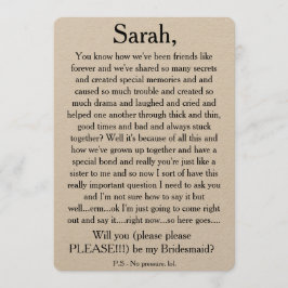 私の新婦付添人ですか。 カスタムなテキスト・カード 招待状