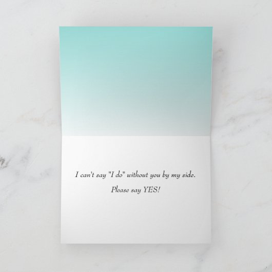 私の新婦付添人ですか。 ティール（緑がかった色） 招待状 (内部)