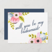 私の新婦付添人ですか。 手塗りカード 招待状 (正面/裏面)