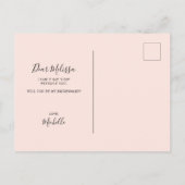 私の新婦付添人のシンプルでモダンな提案です インビテーションポストカード (裏面)