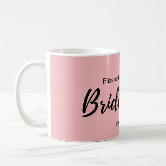 私の新婦付添人のピンクの赤面のハートです コーヒーマグカップ (左)