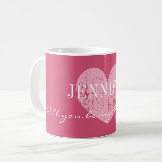 私の新婦付添人のマグです コーヒーマグカップ (正面左)