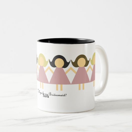 私の新婦付添人のマグです ツートーンマグカップ (正面右)