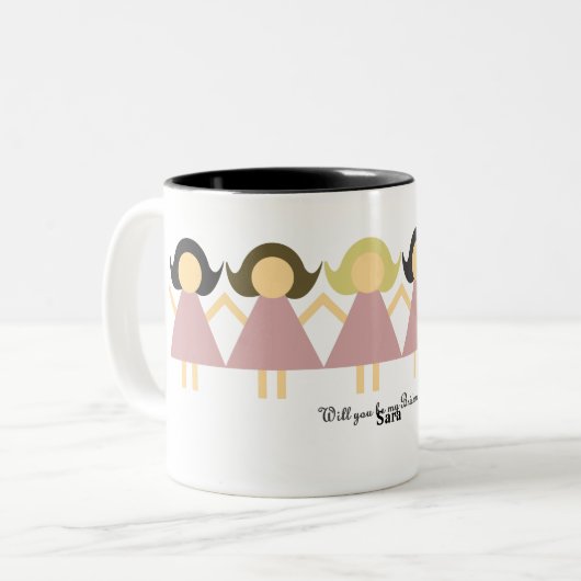 私の新婦付添人のマグです ツートーンマグカップ (正面左)