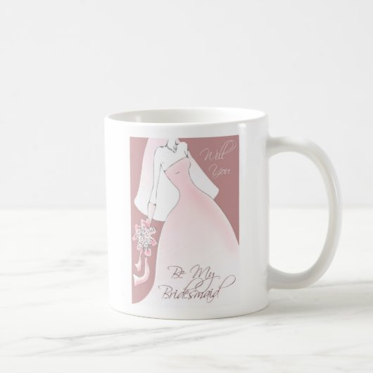 私の新婦付添人の招待状のマグがあって下さい コーヒーマグカップ (右)