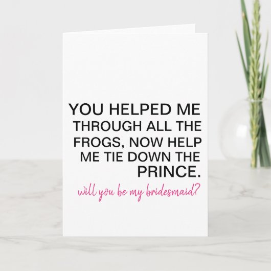 私の新婦付添人の提案カード結婚式です 招待状 (正面)