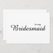 私の新婦付添人の結婚式のサンキューカードへのかわいい上品 サンキューカード (正面/裏面)