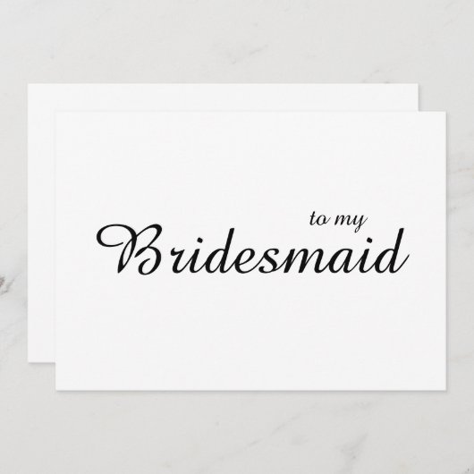 私の新婦付添人の結婚式のサンキューカードへのかわいい上品 サンキューカード (正面/裏面)