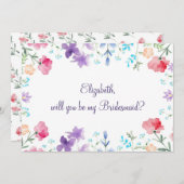 私の新婦付添人の花柄の招待状です 招待状 (正面/裏面)