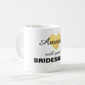 私の新婦付添人の金ゴールドのハートのマグです コーヒーマグカップ (正面左)