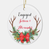 私の新婦付添人の陶磁器の(雄ジカの)枝角のオーナメントです セラミックオーナメント (左)