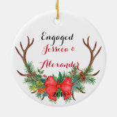 私の新婦付添人の陶磁器の(雄ジカの)枝角のオーナメントです セラミックオーナメント (裏面)