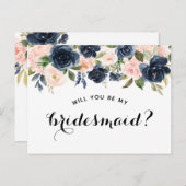 私の新婦付添人カードです 案内ポストカード (正面/裏面)