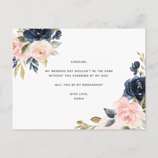 私の新婦付添人カードです 案内ポストカード (裏面)