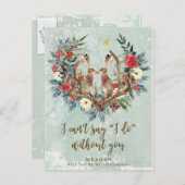 私の新婦付添人カード冬の花柄です インビテーションポストカード (正面/裏面)