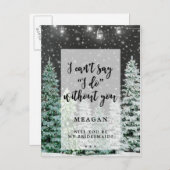 私の新婦付添人カード冬の雪です インビテーションポストカード (正面/裏面)