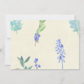 私の新婦付添人カード青い花のアイボリーです 招待状 (裏面)