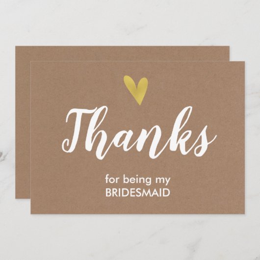 私の新婦付添人カード|クラフトがあることをありがとう サンキューカード (正面/裏面)