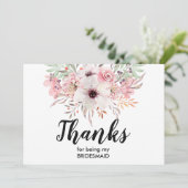 私の新婦付添人カード|花柄があることをありがとう サンキューカード (スタンド正面)
