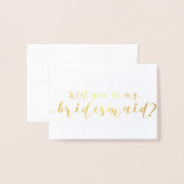 私の新婦付添人ホイルカードです 箔カード (封筒付き正面)